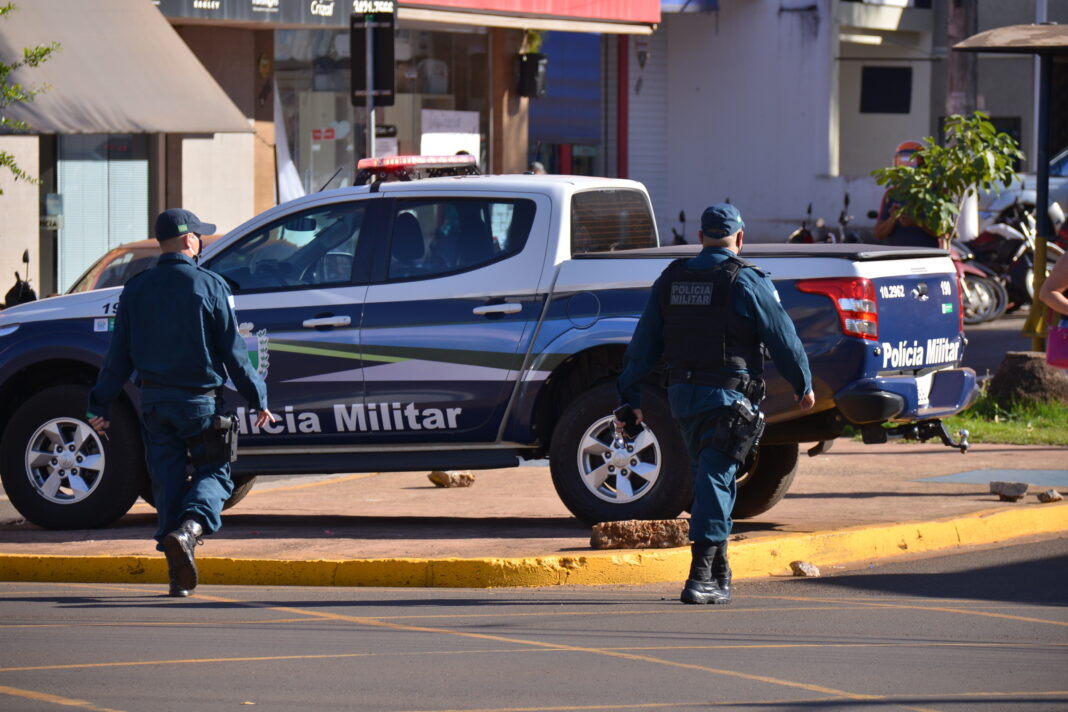 Polícia Militar em ação em MS (Foto: Eliel Oliveira).