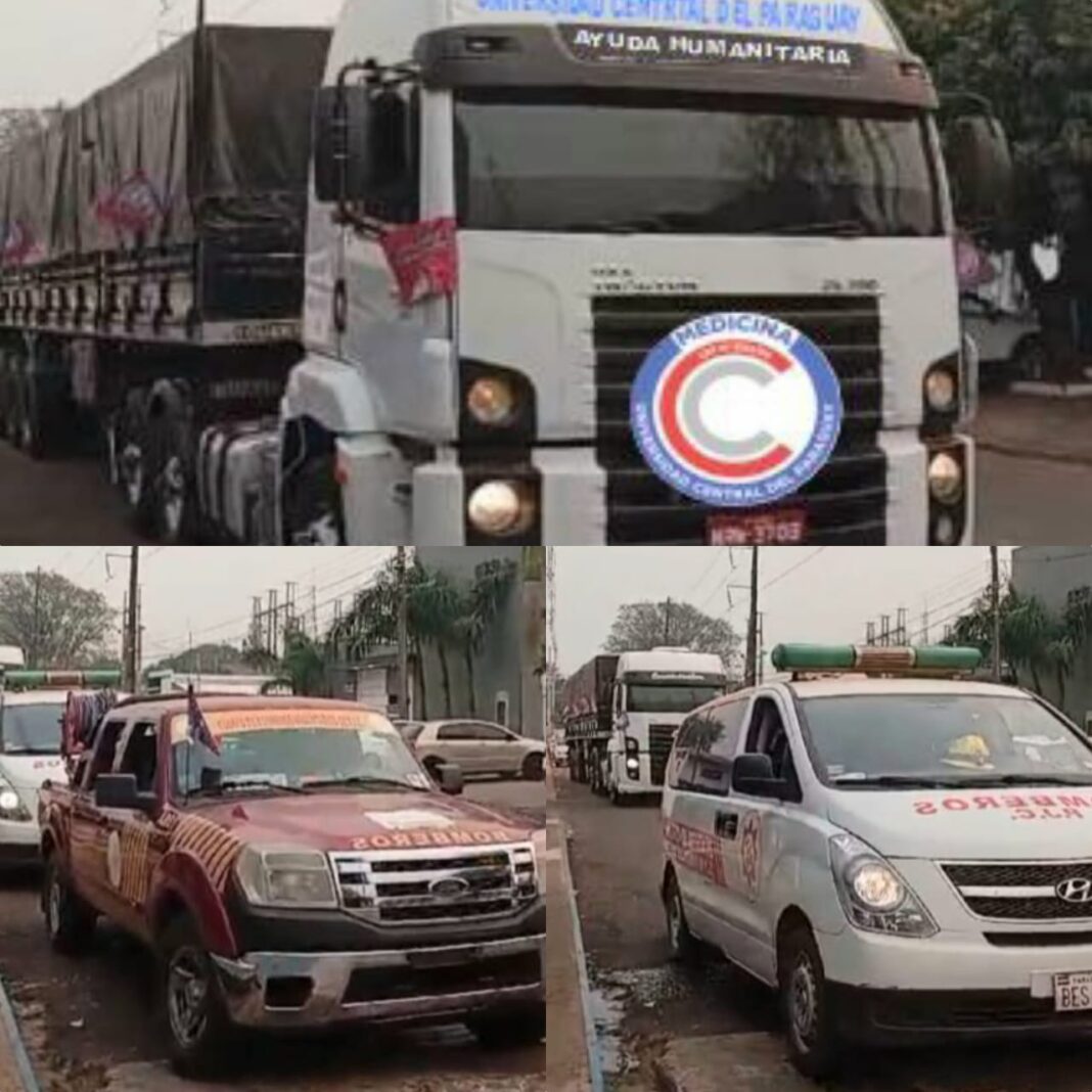 Carreta da UCP com mantimentos compõe missão humanitária no Chaco paraguaio.