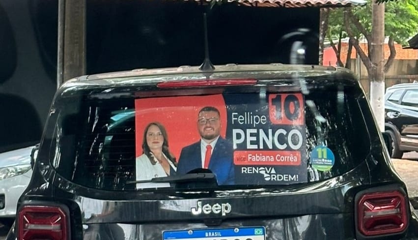 Chapa Liderada por Felipe Penco foi enquadrada pela comissão eleitoral por usar adesivos fora da medida definida pelo conselho federal da Ordem dos Advogados do Brasil ( Foto: reprodução).