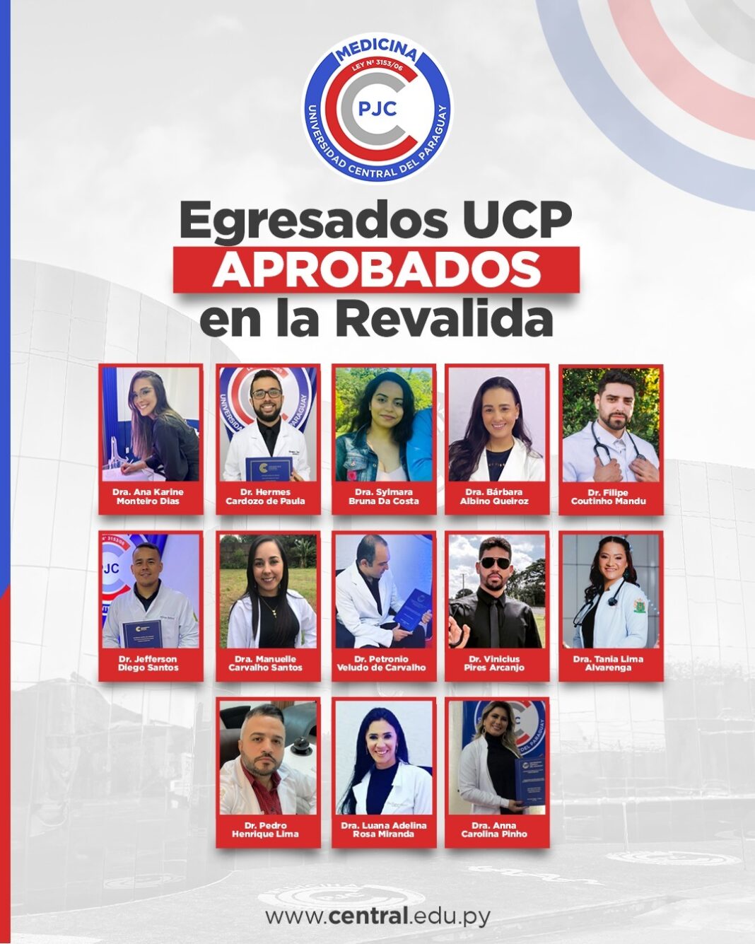 A turma aprovada no Exame Nacional reflete a excelência do ensino oferecido pela UCP-PJC.